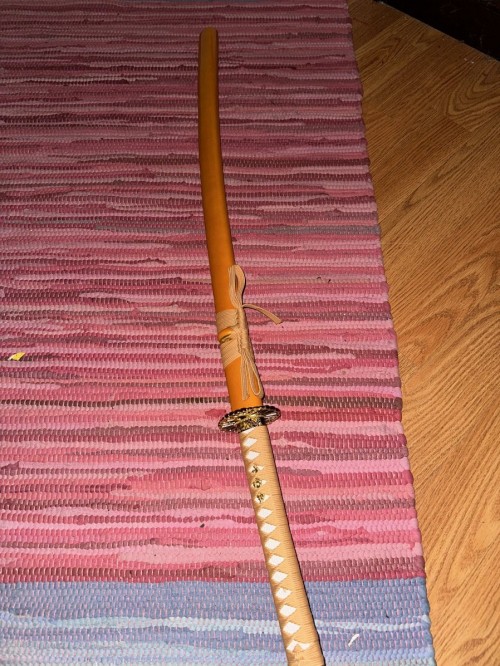 Handmade Japanese Sword With Orange Scabbard