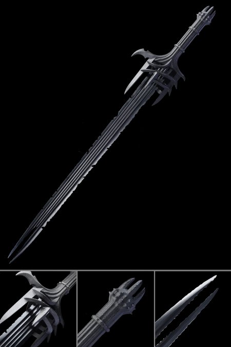 Handmade Full Tang Fantasy Sword  With Black Blade