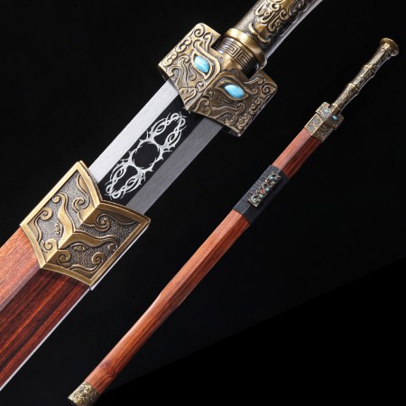 High-performance High Manganese Steel Chinese Han Dynasty Sword With Rosewood Scabbard