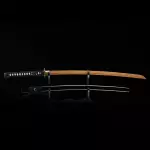 Wave Theme Tsuba Wooden Katana Swords