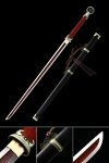 Handmade Japanese Ninjato Sword Damascus Steel With Black Ebony Scabbard