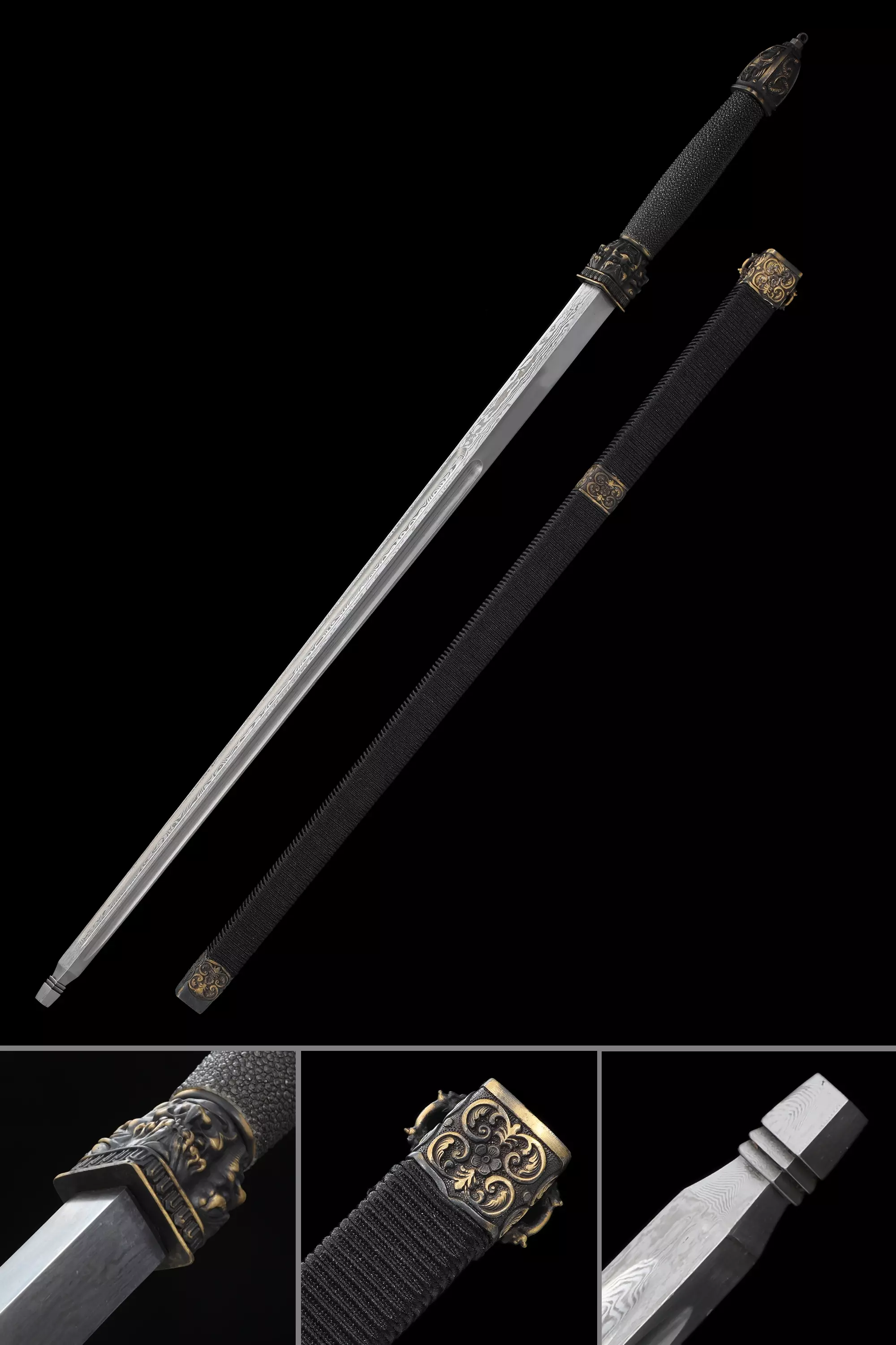 Handmade Chinese Four Sided Mace Swordbreaker Truncheon Pattern Steel