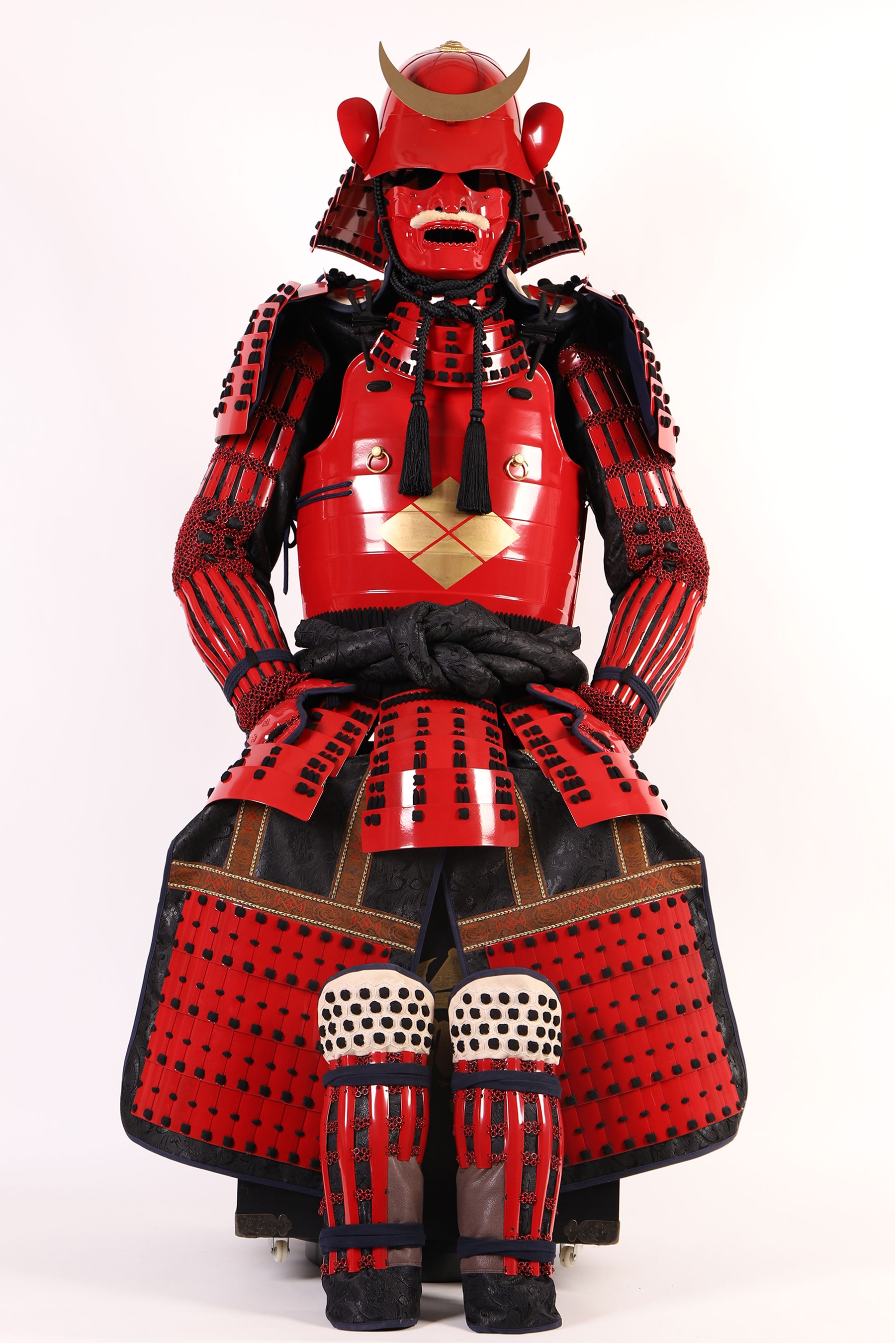 Handmade Takeda Clan Japanese Samurai Armor With Red Suji-helmet, Life Size Samurai Armor Yoroi