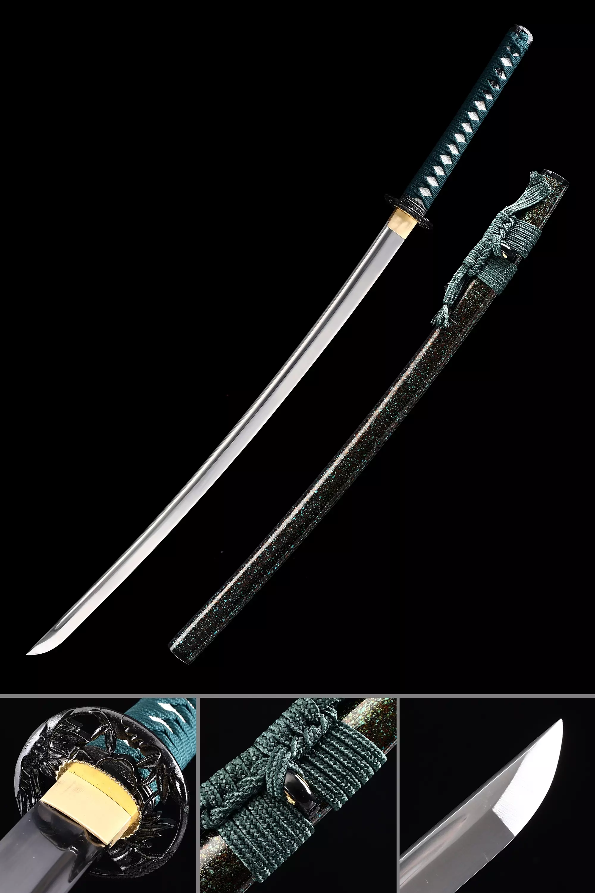 Green Katana | Handmade Japanese Katana Sword High Manganese Steel With ...