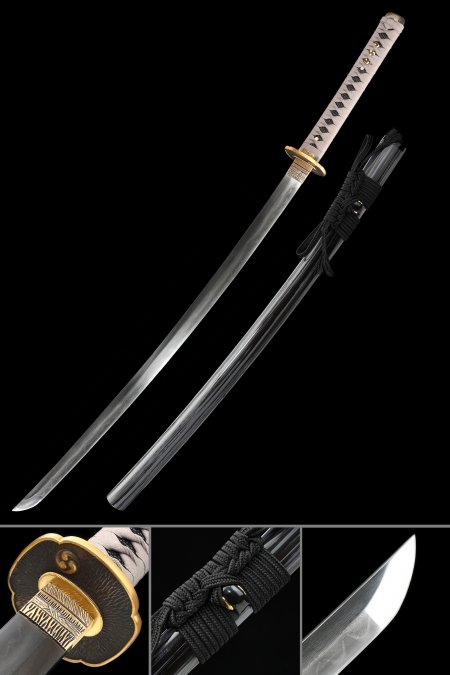 Handmade Full Tang Japanese Samurai Sword With Damascus Steel Blade