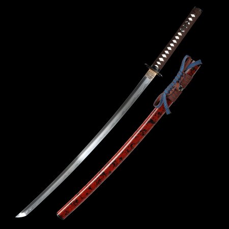 Handmade Full Tang Japanese Samurai Sword T10 Carbon Steel With Clay Tempered Blade