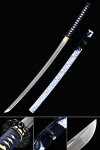 Handmade Japanese Katana Sword 1060 Carbon Steel With White And Blue Scabbard