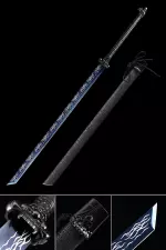 Handmade Japanese Ninjato Sword Full Tang With Leather Scabbard