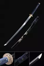 Handmade Japanese Katana Sword T10 Folded Clay Tempered Steel With Dragon Tsuba