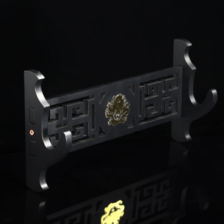 Single Katana Sword Stand Wall Mount One-layer Stand Hanger Bracket Holder Rack Black Lacquered Wood