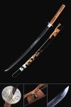 Handmade Japanese Samurai Sword 1060 Carbon Steel With Black Scabbard