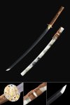 Handmade Japanese Samurai Sword T10 Folded Clay Tempered Steel With White Scabbard