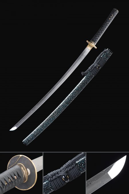Handmade Japanese Katana Sword Folded Pattern Steel Full Tang