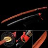 Handmade Rosewood Blunt Unsharpened Blade Katana Sword With Black Scabbard And Iron Tsuba