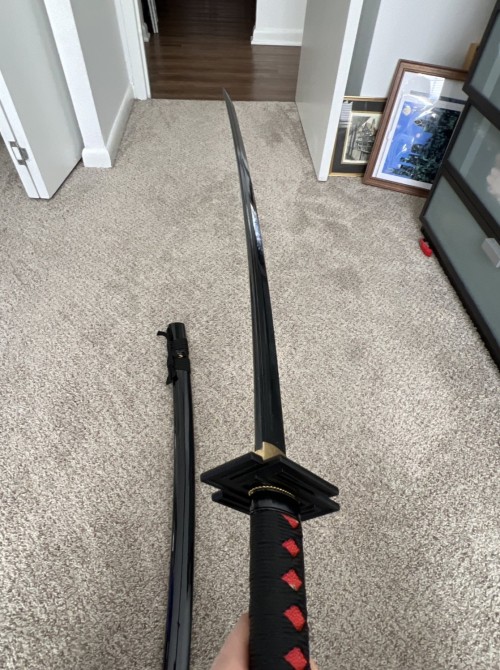 Handmade Bleach Kurosaki Ichigo Bankai Tensa Zangetsu Anime Katana Swords