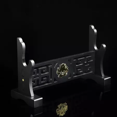 Single Sword Table Stand Holder Display One-layer Rack Base Black Lacquered Wood
