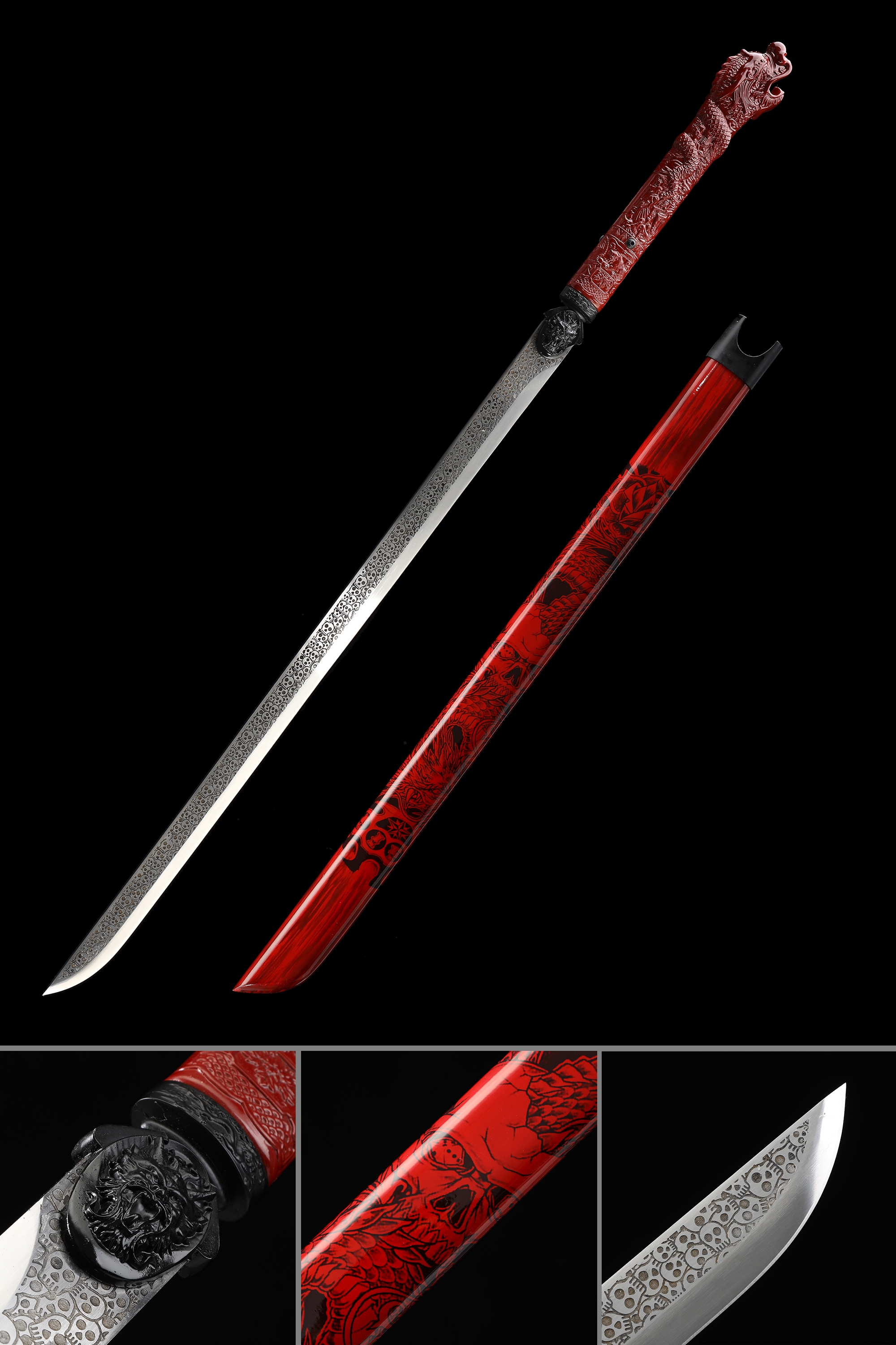 Dragon Ninja Sword  Handmade Japanese Ninjato Ninja Sword With Dragon Head  Handle - TrueKatana