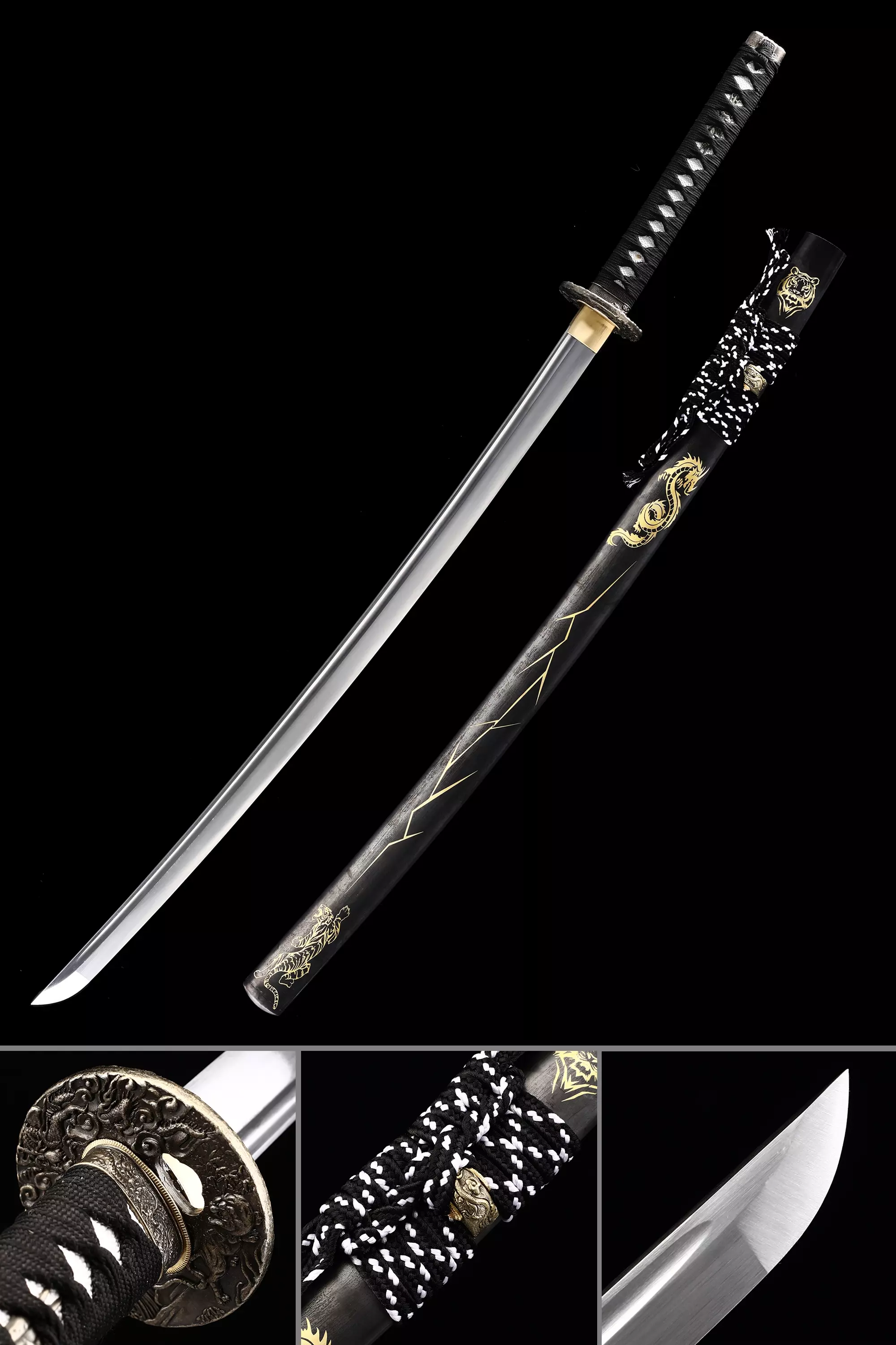 Black Dragon Katana | Handmade Japanese Katana Sword High Manganese ...