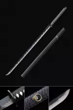 Handmade Japanese Chokuto Ninjato Sword With Black Blade