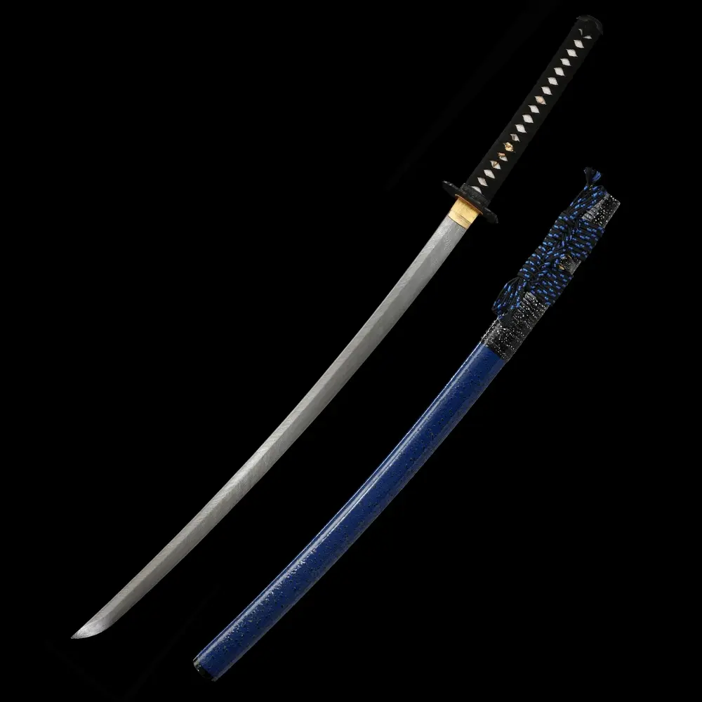 High Quality Katana | Damascus Steel Katana with Blue Hardwood