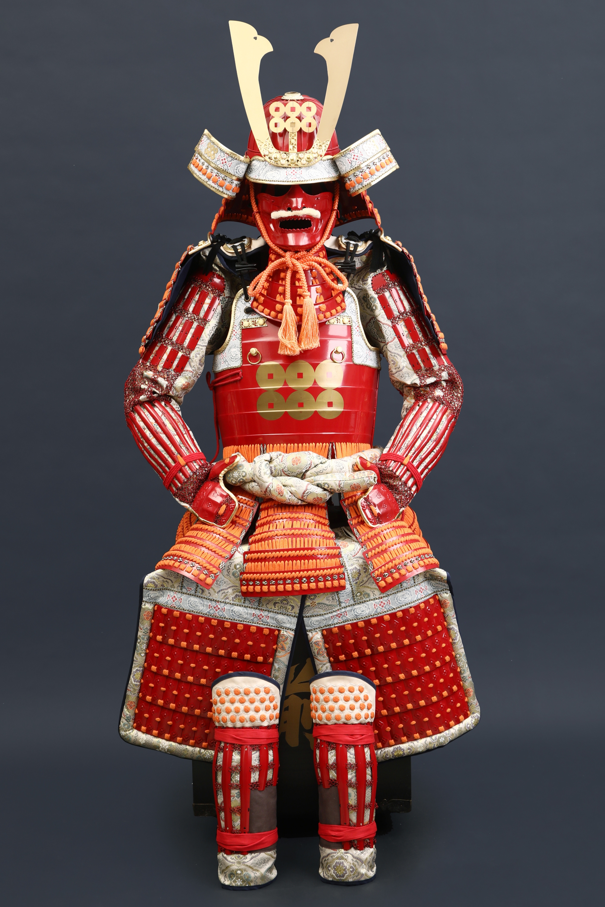 Handmade Red Japanese Samurai Armor For Yukimura Sanada With Kuro Kuwagata Helmet, Life Size Yoroi