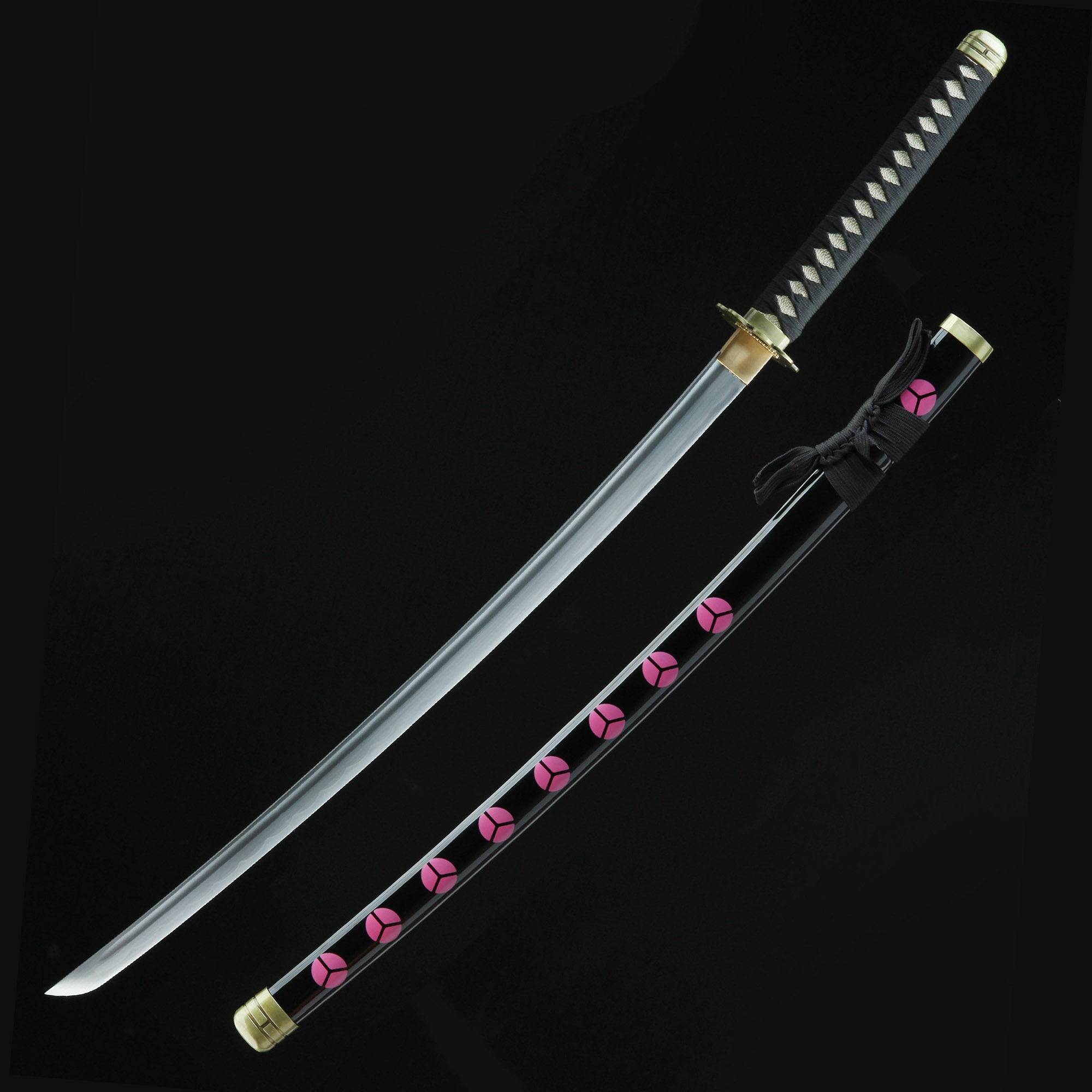 Anime-Fans Holz/ABS + Holz LDMY Roronoa Zoro Schwerter für Cosplay Holzschwert mit Scheide Auswahl handgefertigtes Samurai-Holzschwert Hanzo Katana 