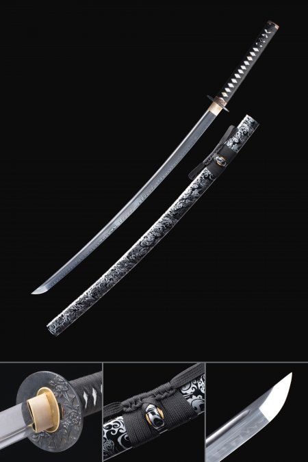 Handmade Japanese Samurai Sword T10 Carbon Steel Real Hamon