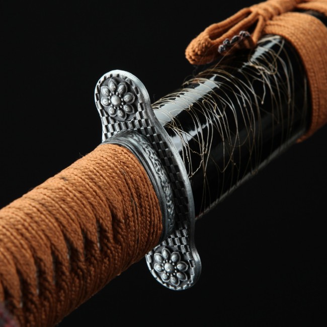 黒色と茶色のツートン刀 Straight Katana | Handmade Japanese Chokuto Ninjato Sword