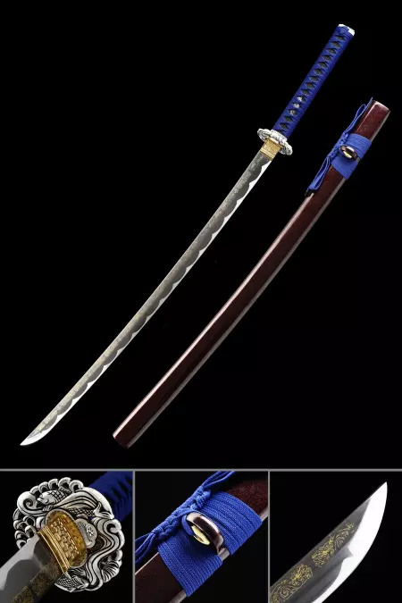 Espada Katana Japonesa Hecha A Mano Con Mango Azul