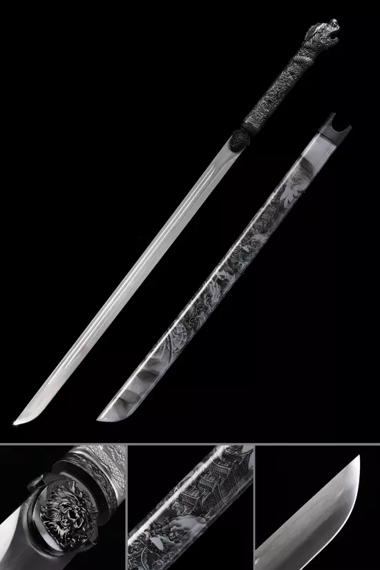 Handmade Japanese Ninjato Ninja Sword With Dragon Head Handle