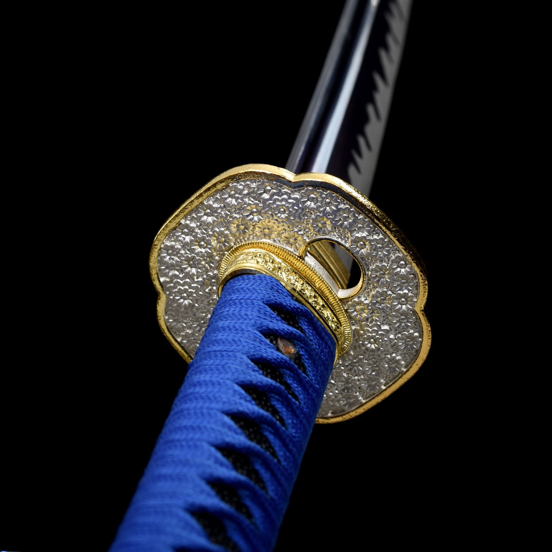 Handmade 1045 Carbon Steel Blue Blade Full Tang Real Japanese Katana ...