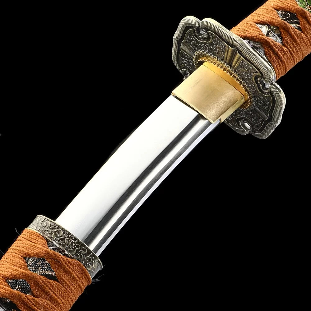 Odachi Sword | 1095 Carbon Steel Odachi with Orange Hardwood Saya