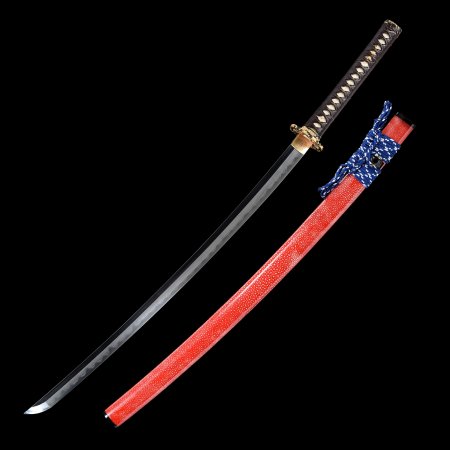 High-performance Japanese Katana Sword  Steel With Red Rayskin Saya
