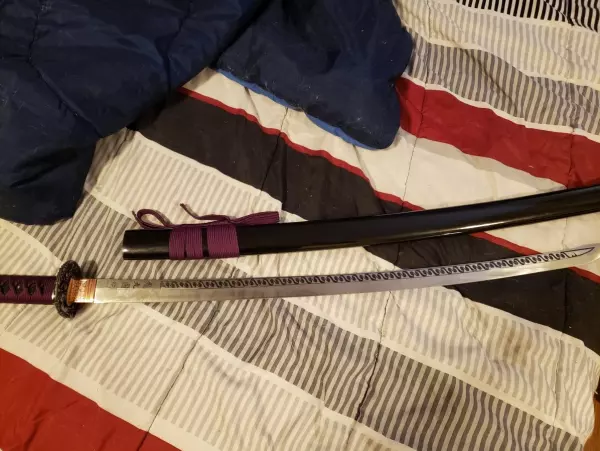 Handmade Japanese Sword 1095 Carbon Steel With Black Scabbard
