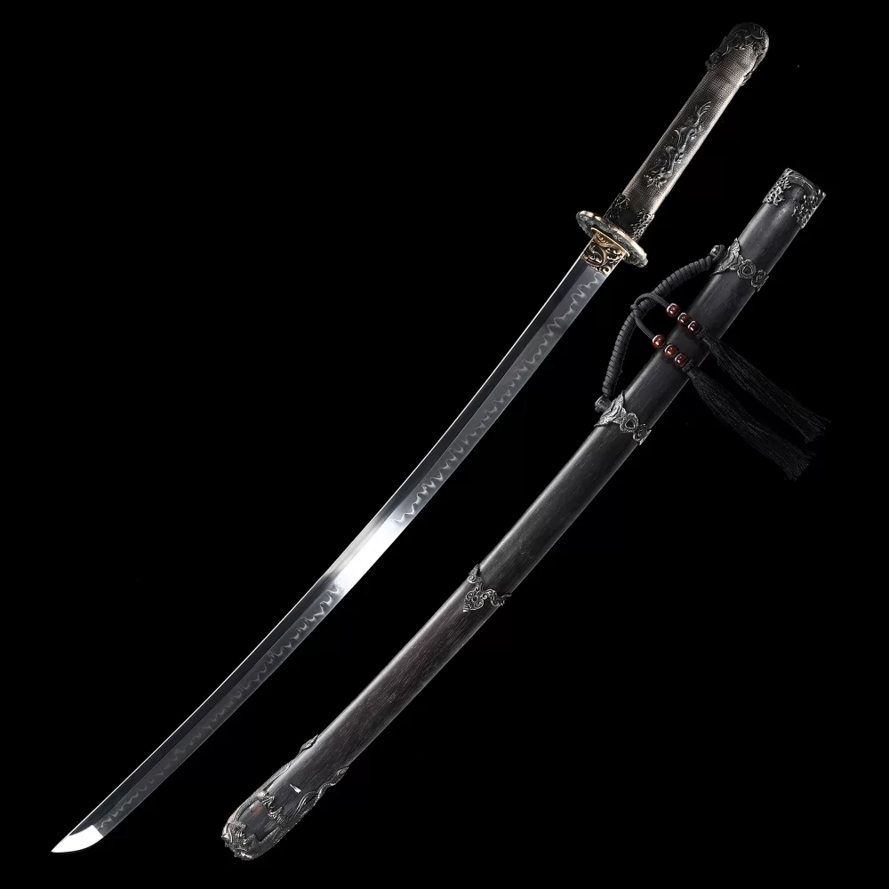 tsubochan T10 Katana | T10 Carbon Steel Tachi Sword with Dragon Tsuba