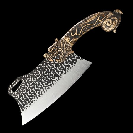 Full Tang Stainless Steel Cleaver Knife With Copper Handle