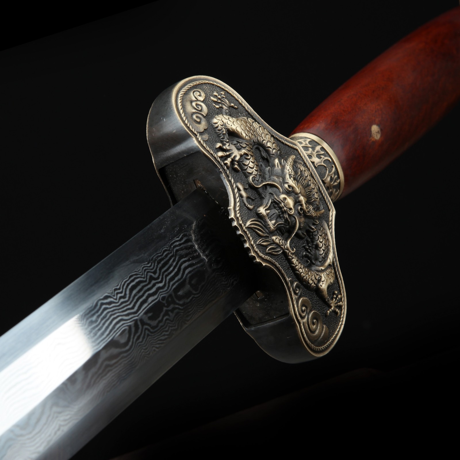 Qing Dynasty Sword | Handmade Red Rosewood Chinese Dragon Theme ...