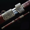 Handmade Chinese Straight Double Edged Sword Damascus Steel With Rosewood Scabbard