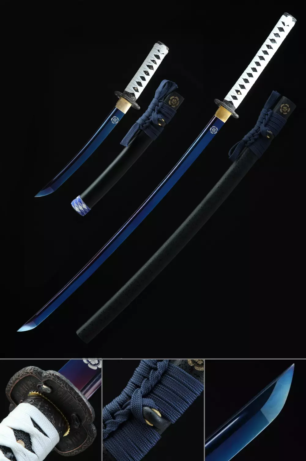 Hylde marxistisk Lys Ghost Of Tsushima Sword Kits | Handmade Blue Blade Tsushima Ghost Clan  Sakai Katana And Tanto Sword Set Cosplay Replica - TrueKatana