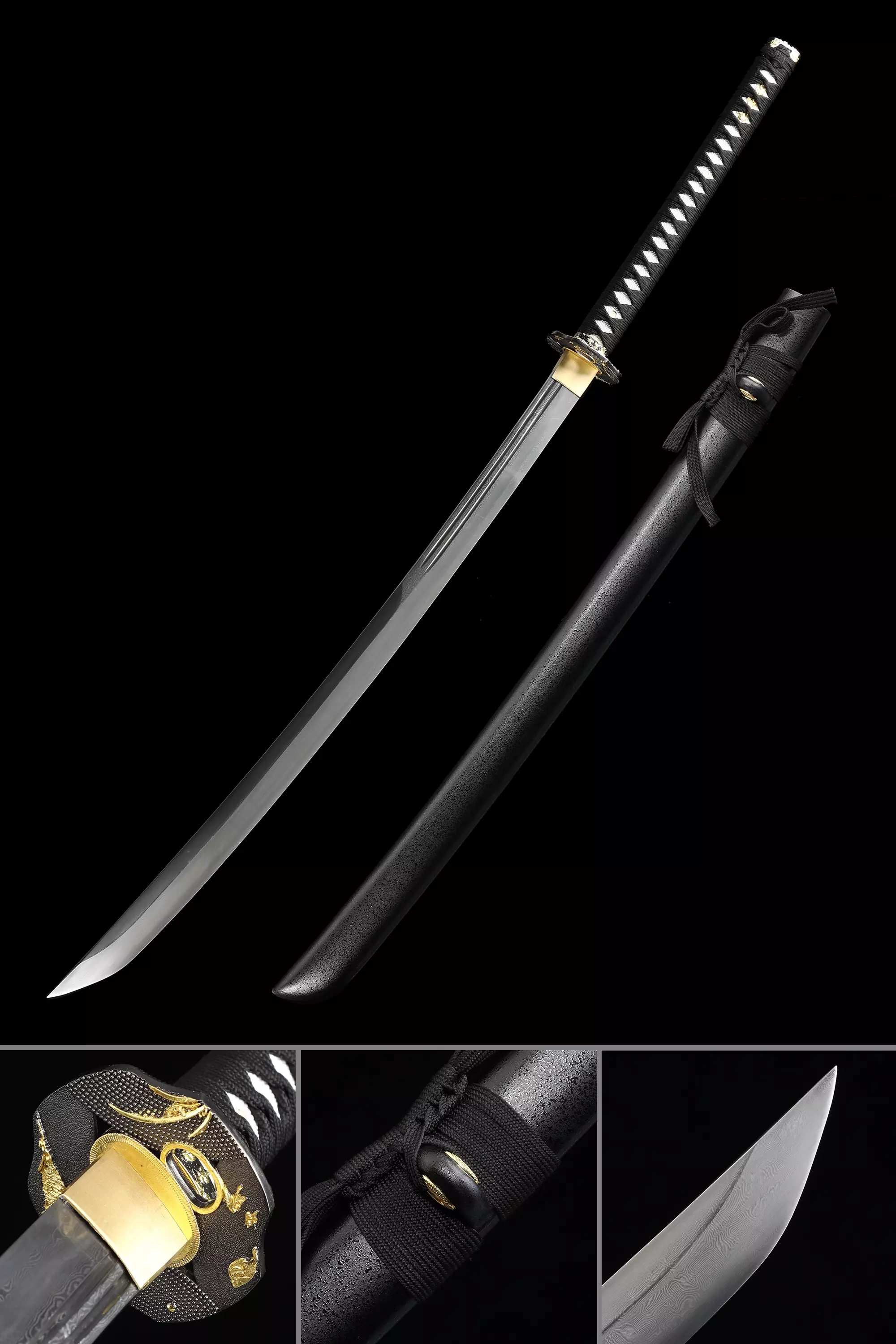 Two Handed Katana | Handmade Japanese Naginata Samurai Sword Damascus ...