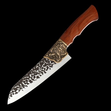 Sophisticated Stainless Steel Kitchen Knife With Copper Guard