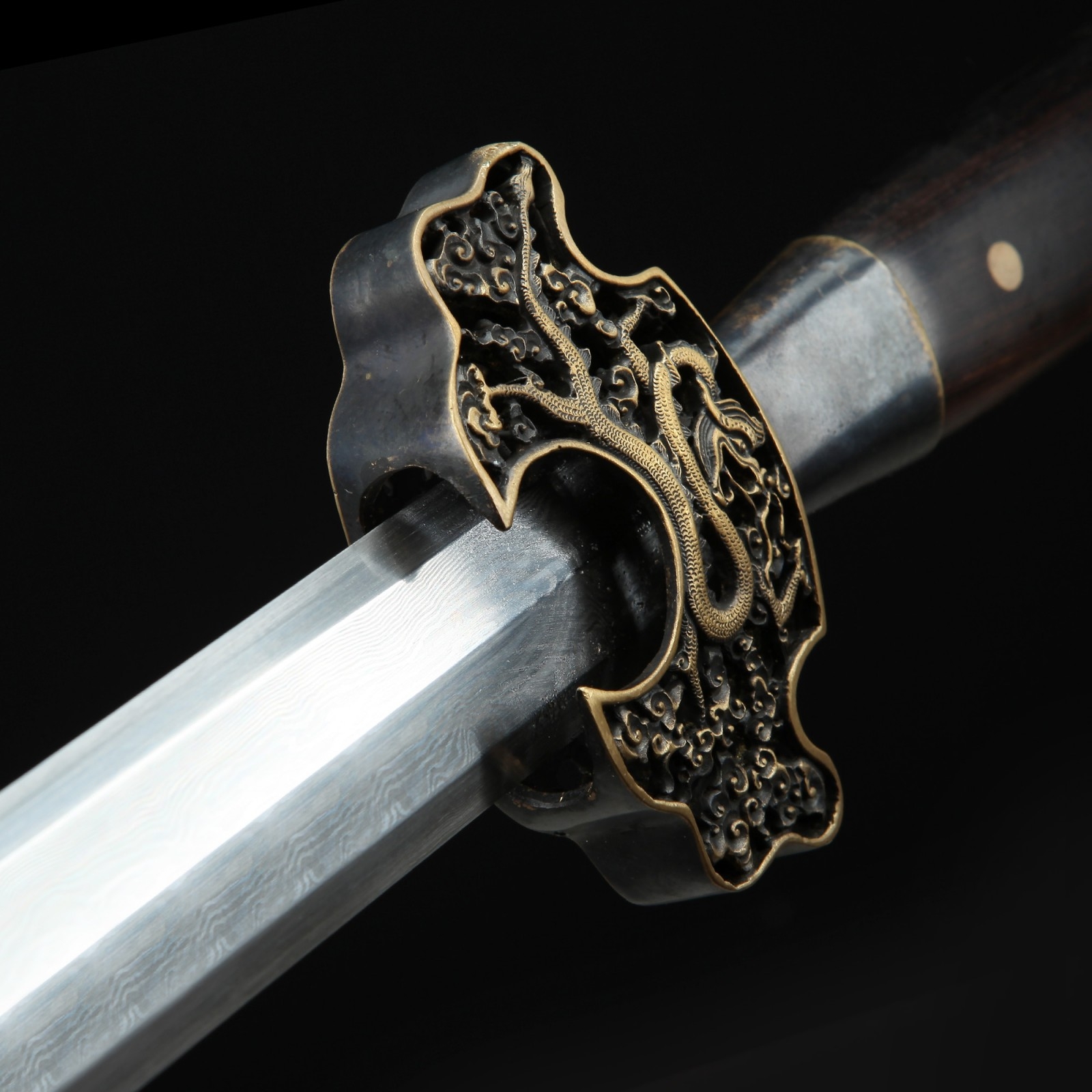Jian Sword | Damascus Steel Black Sandalwood Ming Dynasty Hand Forged ...