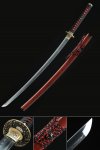 Japanese Katana, Real Hamon Katana Sword T10 Folded Clay Tempered Steel With Rosewood Scabbard