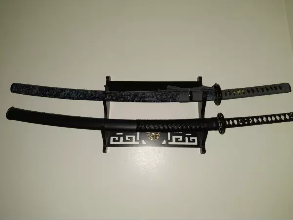 Handmade Japanese Samurai Sword High Manganese Steel With Marble Style Scabbard