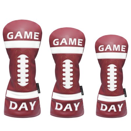 Football Style Golf Wood Headcovers Set - Red