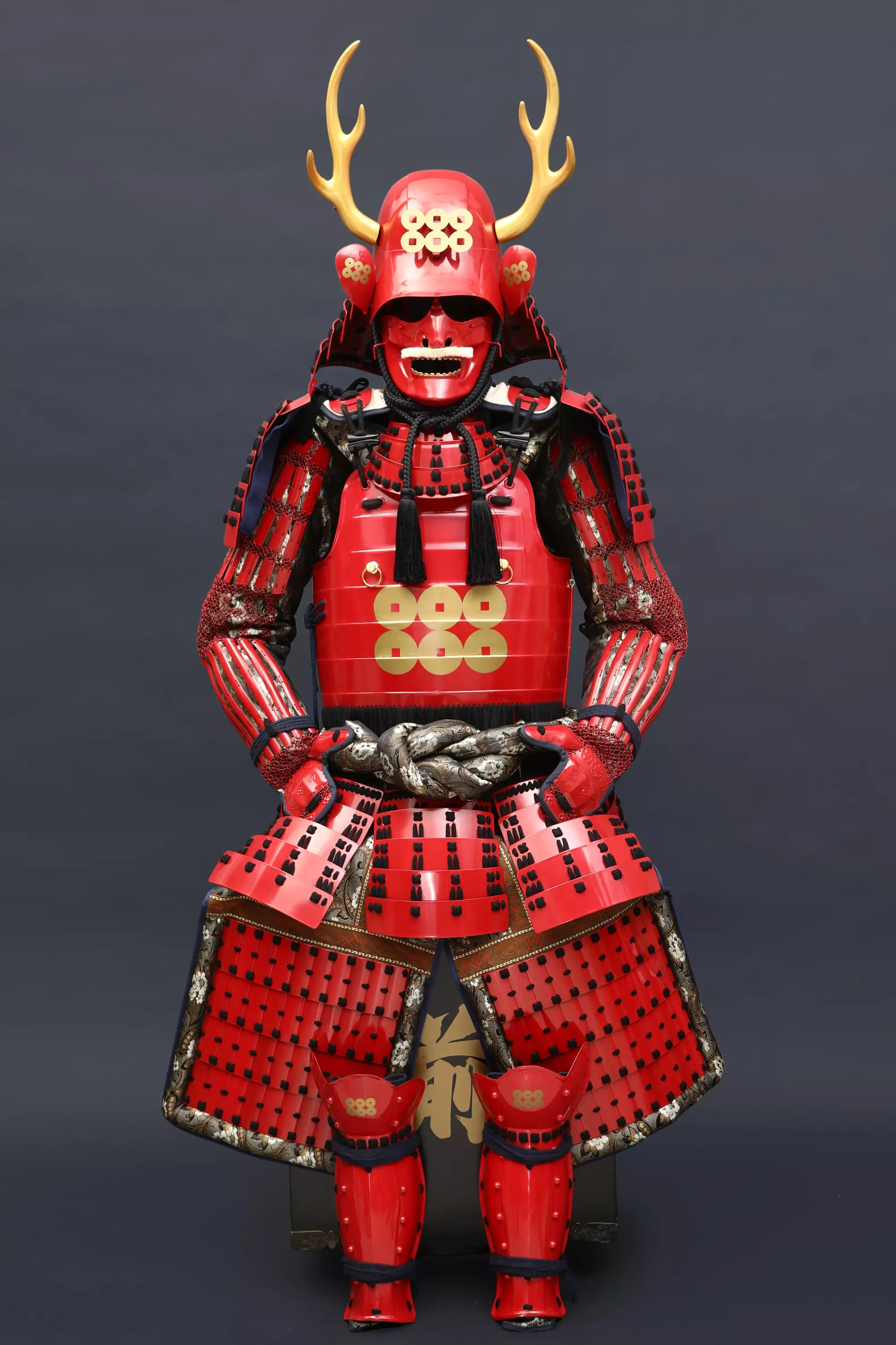 Handmade Red Japanese Samurai Armor For Yukimura Sanada With Deer handmade-red-japanese-samurai-armor-for-yukimura-sanada-with-deer