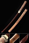 Handmade Japanese Wakizashi Sword Pattern Steel With Red Blade