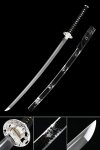 Handmade Japanese Katana Sword Pattern Steel With Black Scabbard
