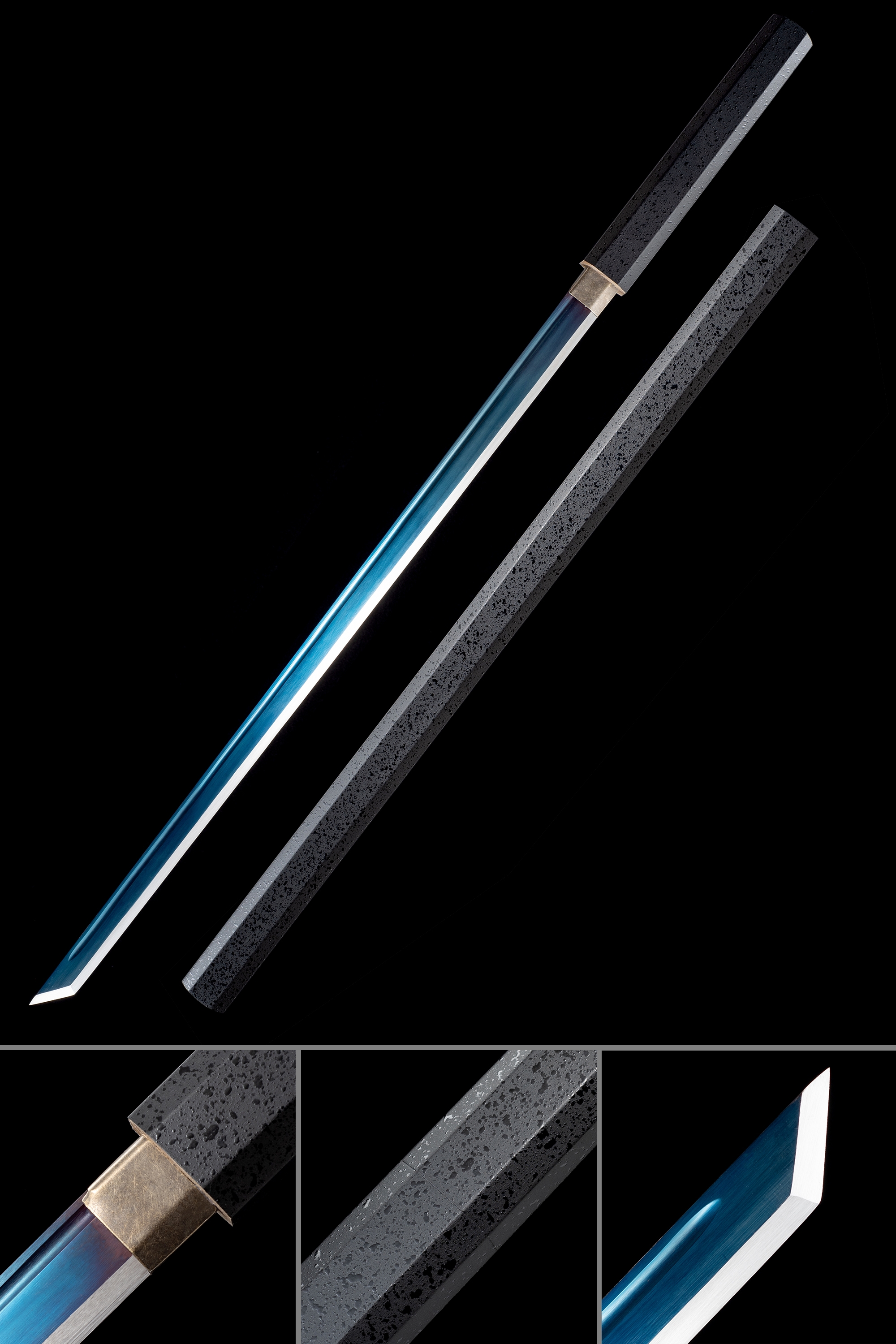 Handmade Grass Cutter Sasuke's Uchiha Sword Of Kusanagi With Blue Blade - Naruto