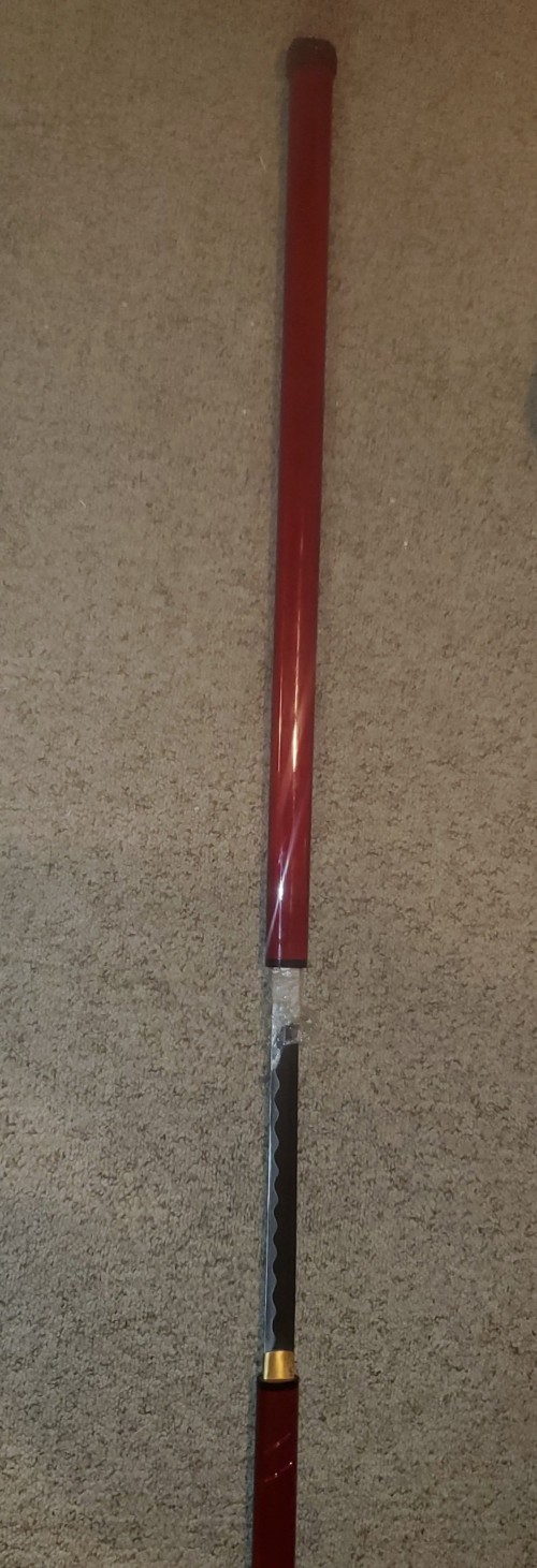 Blind Fury Zatoichi Stick/Cane Sword With Red Scabbard